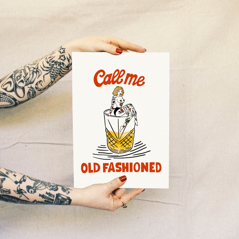 'Old Fashioned' Print - White