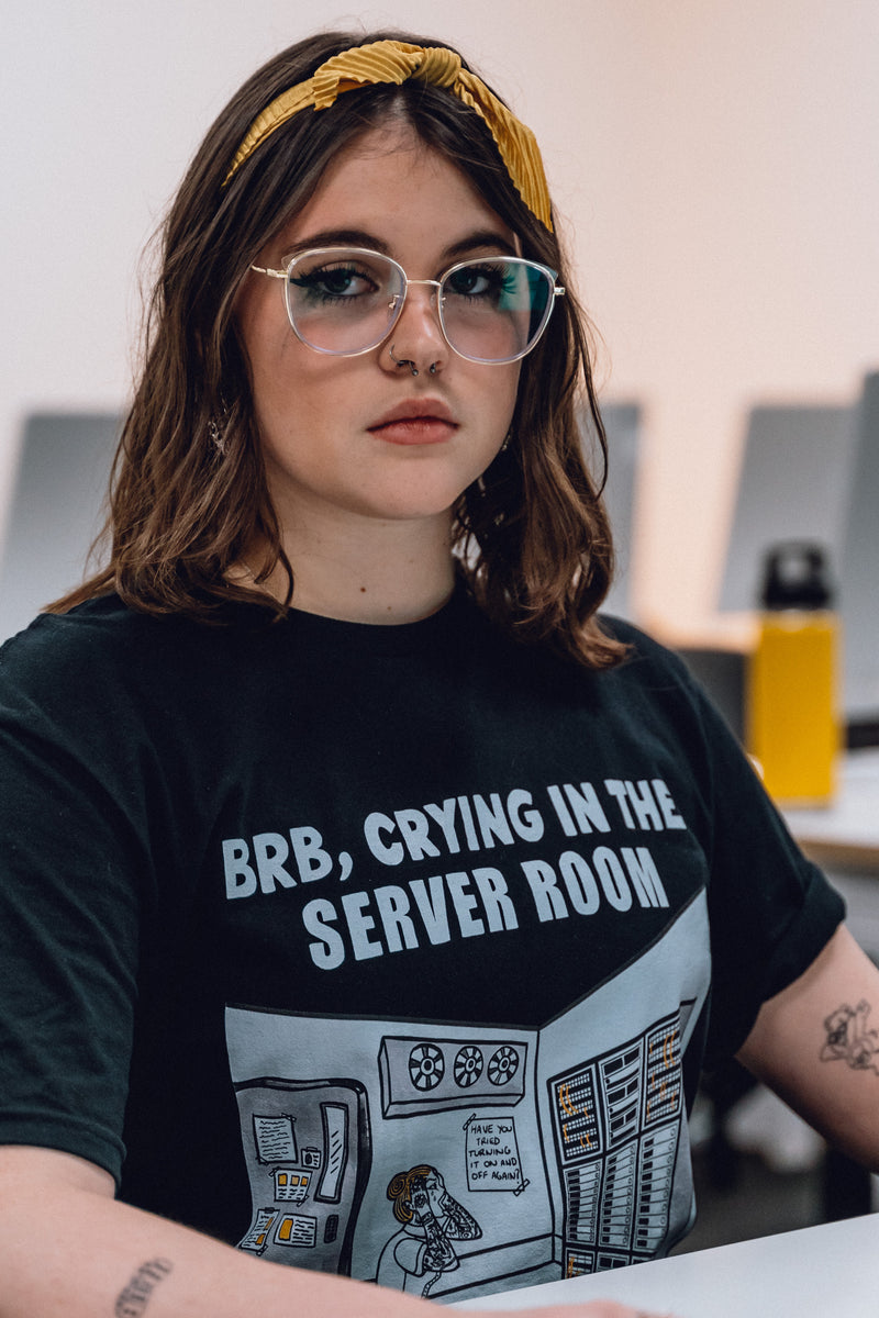 'IT Server Room' Unisex Black T-Shirt