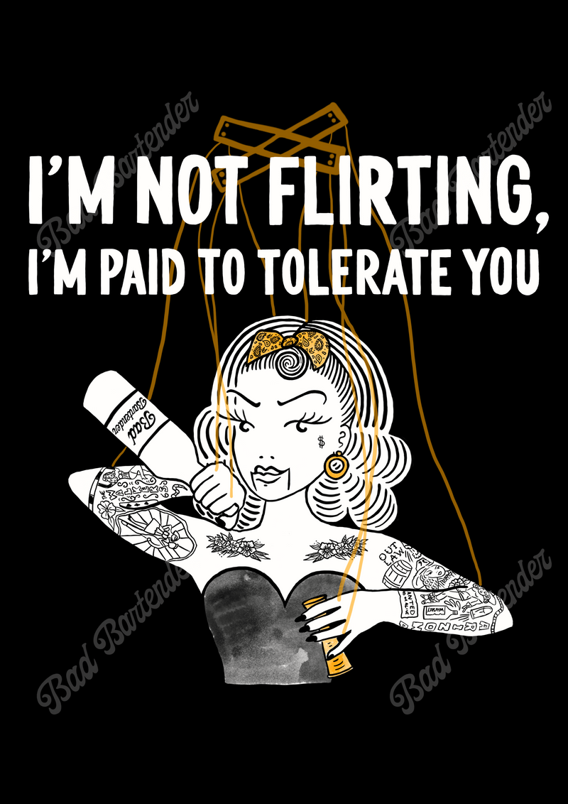 'Not Flirting' Print - Black