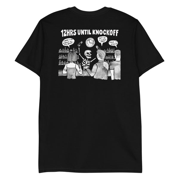 'Knockoff' on Back Unisex Black T-Shirt