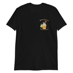 'Whiskey Sour' on Back Unisex Black T-Shirt