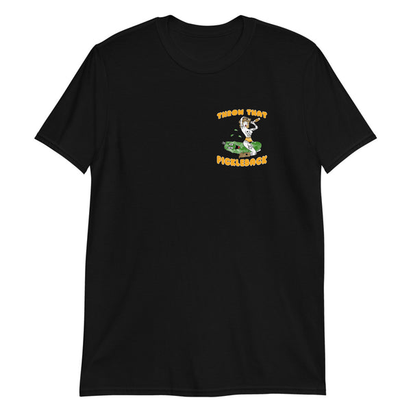 'Pickleback' on Back Unisex Black T-Shirt